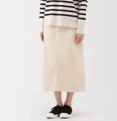 無印良品　ストレッチコーデュロイナロースカート　アイボリー　M　タグ付き新品