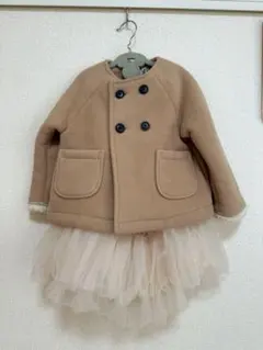 セラフ　キッズコート　フリース　ボアコート　90 ベージュ　女の子