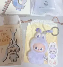 LABUBU 2点セットミニラブブ PIN FOR LOVE イニシャル【E】