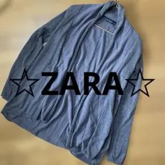 ZARAグレー 変形型長袖 カーディガン
