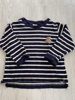 プティマイン　petit main ボーダーくま柄カットソー