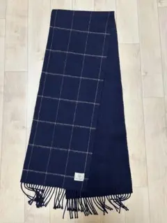 BEAUTY & YOUTH ネイビー チェック マフラー