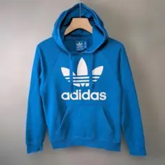 adidas アディダス オリジナルス トレフォイルロゴ パーカー ブルー XS