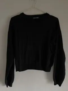 CECIL McBEE 薄手ニット系　トップス 黒　前透　M