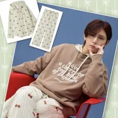 gelato pique チェリー柄シャツパーカ ロングパンツ セット