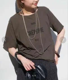 SLOBE IENA ロゴTシャツ PARIS CRÊPERIE 白 シアーのサムネイル