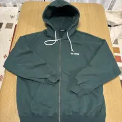 XLARGE ダークグリーン ジップアップパーカー Lサイズ