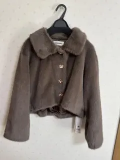 バリエファーショートコート　リリーブラウン