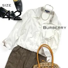 BURBERRYバーバリー ストレッチコットン襟裏ノヴァチェック柄シャツL白