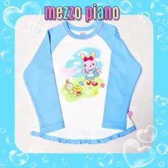 ❤メゾピアノ❤ミミポポ✨みみぽぽ✨アリス✨カットソー✨平成レトロ✨サックス×白❤