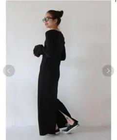 Ungrid フレアスリーブテレコフィットワンピース