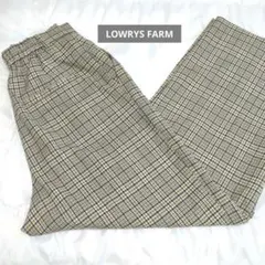 【LOWRYSFARM】チェック柄 ワイドパンツ サイドポケット付き