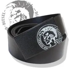 新品★DIESEL メンズ レザー ベルト 牛革 本革 95 ブラック