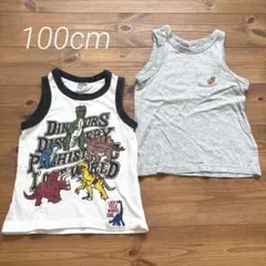 FO KIDS タンクトップ　2枚セット　ダイナソー　パイナップル　100cmのサムネイル