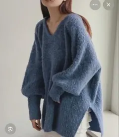 【値下げ】kastane メランジVニット　ブルー　青