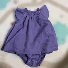 breeze紫色フリルロンパース 80cm