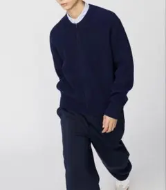 UNIQLO U クルーネックフルジップカーディガン ネイビー