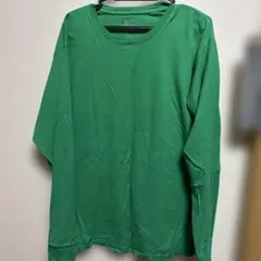 Champion 長袖シャツ M グリーン　ロンt