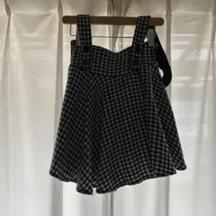 チェック柄 ジャンバースカート Mサイズ