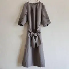 【DRESS+】（S）ダブルクロススキッパーワンピース/マキシ丈フレアスカート