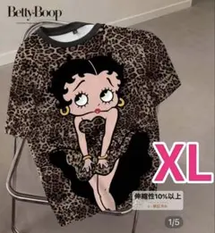 ベティ・ブープ ヒョウ柄 グラフィック 半袖Tシャツ XL レディース