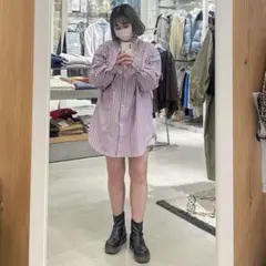 マルチストライプギャザーシャツ　ciaopanic typy / willow