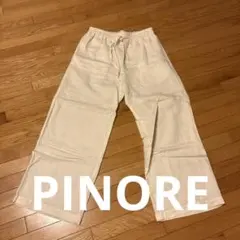 PINORE ホワイトカジュアルパンツ ゴムウエスト　お値下げのサムネイル