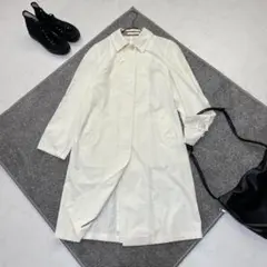 バーバリーブルーレーベル ステンカラーコート 38 白 ノバチェック