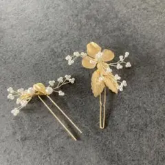ゴールド、パールの髪飾り❣️美品