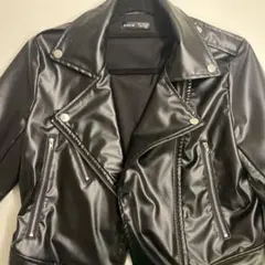SHEIN フェイクレザー ライダースジャケット ブラックのサムネイル