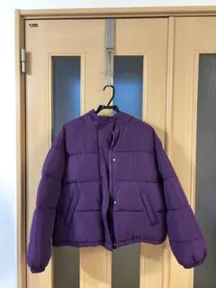 フード付きパープルダウンジャケット Mサイズ