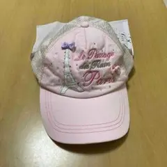 エッフェル塔刺繍ピンクキャップ