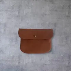 ハンドメイド イタリアンレザー カードケース 小物入れ 手縫い キャメル