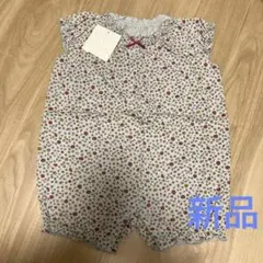 新品未使用　richesse フーセンウサギ　半袖　ロンパース　80 女の子のサムネイル