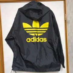 adidas デサント製 ナイロン 160 トレフォイル 黒 ロゴ