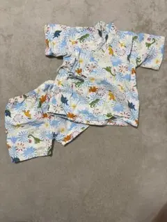 [値下げしました]恐竜柄 甚平 上下セット 100cm