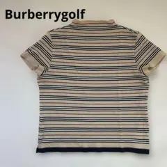 Burberrygolf Lサイズ　モックネック　ボーダーカットソー　ニット地