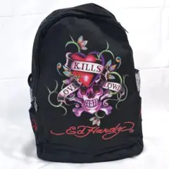 極美品 Ed Hardy リュック スカル ドクロ フラワー Y2K
