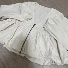 フロントジップ ペプラムブラウス ホワイトのサムネイル