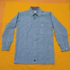 グレー ストライプ 長袖シャツ