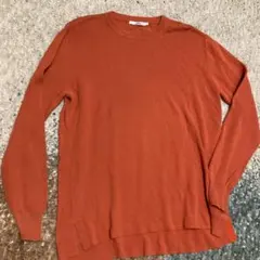 relume 綿100 オレンジ クルーネックニット L