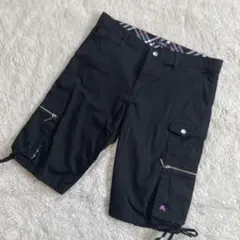 【美品】バーバリーブラックレーベル　ハーフパンツ　ノバチェック　黒　サイズ76