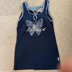 蝶プリント ネイビー フィトネスウェア