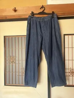 ユニクロ　ダークブルー デニム ワイドパンツ　サイズXL
