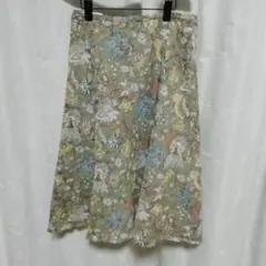 花柄　フレアスカート　11号　日本製　ベルドホワ　ウエスト69　丈70センチ