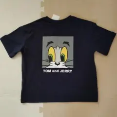 新品　トムとジェリー　Tシャツ　バックプリント　ネイビー110のサムネイル