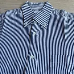 TAKEO KIKUCHI 半袖シャツ ネイビーストライプ