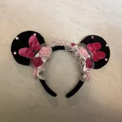 ディズニー ミニー　カチューシャ 花 薔薇