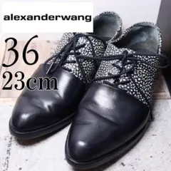 AlexanderWang アレキサンダーワン 23 ローファー 切替レザー 黒のサムネイル