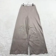☆【ザラ】M ベージュ ワイドパンツ 裾カットオフ 秋冬 カジュアル